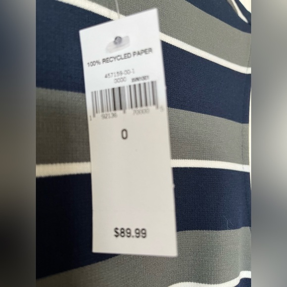 BR size 0 tank dress in blue and gray stripe, NWT - Picture 2 of 8